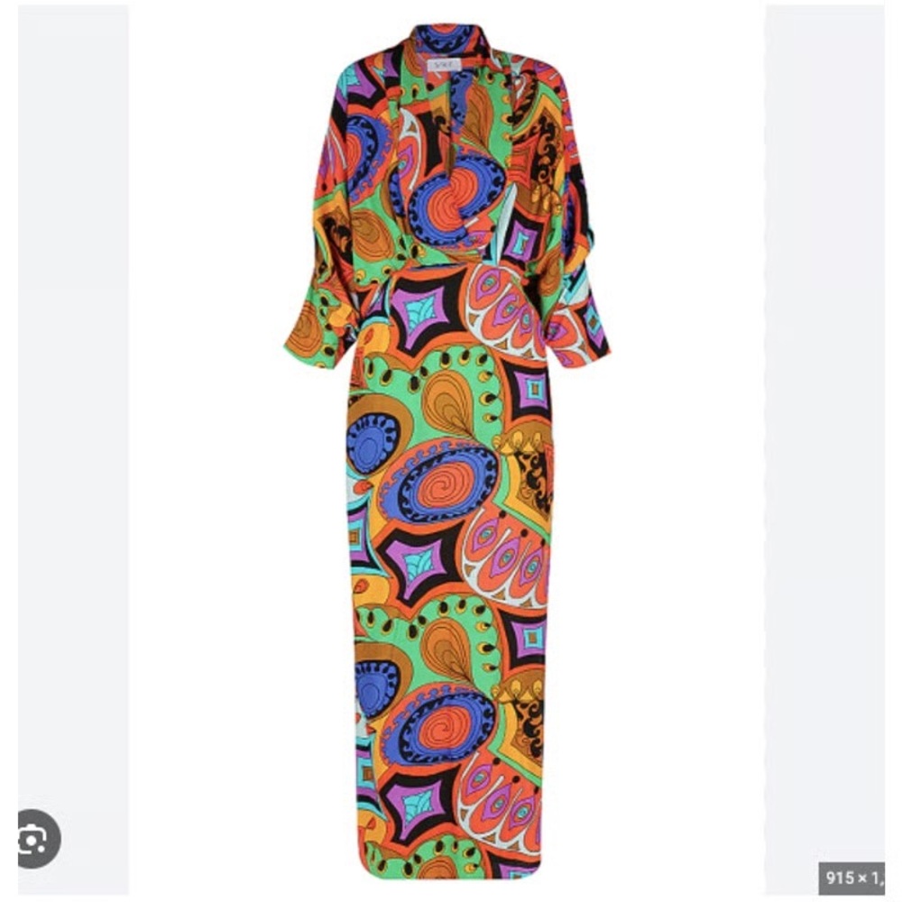 SWF Revolve Plunge Dress in Retro Print - Picture 2 of 7